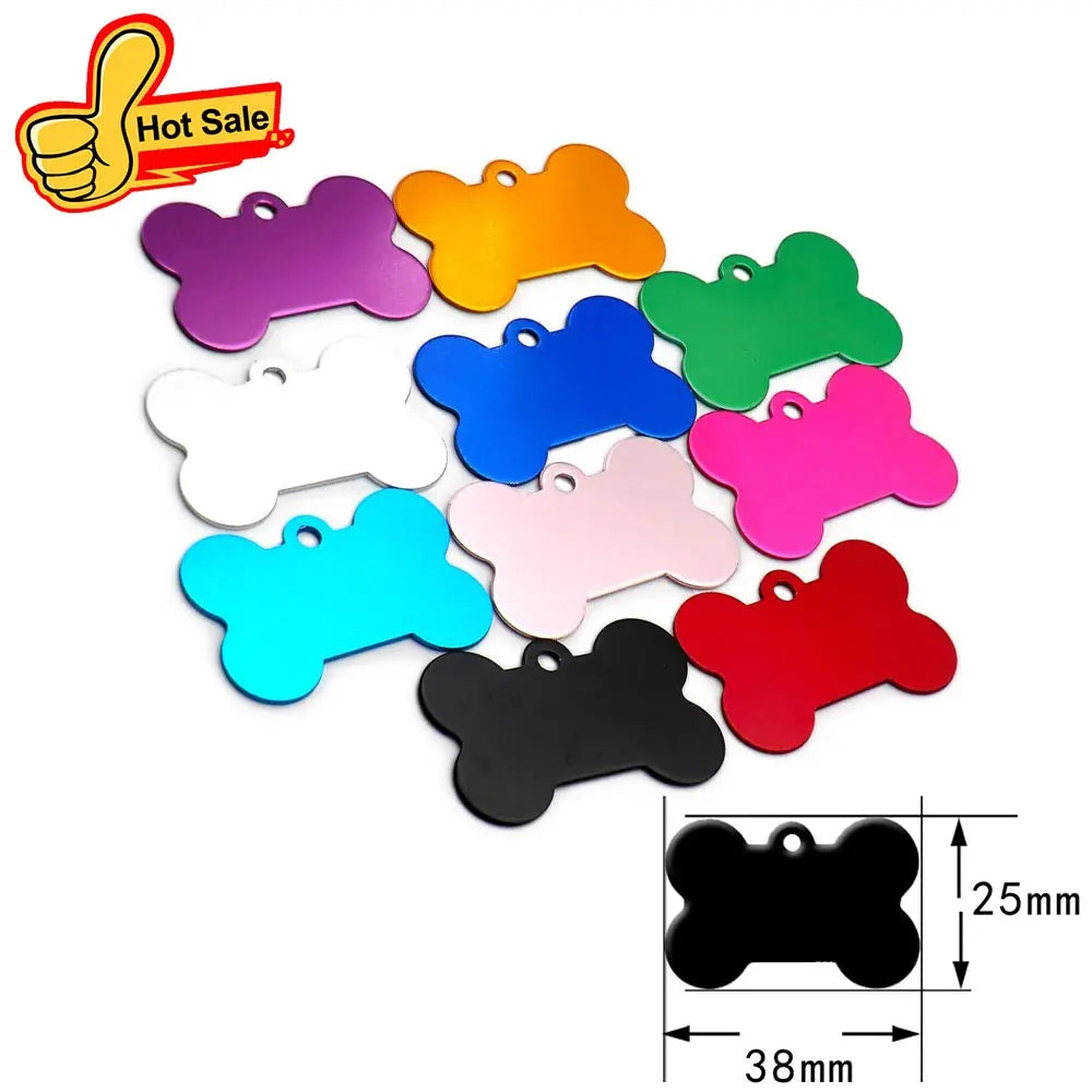 Personalized Aluminum Pet ID Tags - Custom Engravable Name Plates 100pcs - ZOOMNSTORE
