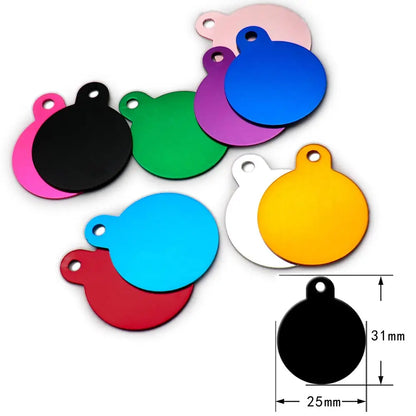 Personalized Aluminum Pet ID Tags - Custom Engravable Name Plates 100pcs - ZOOMNSTORE