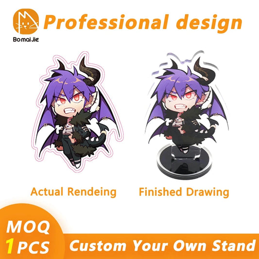 Personalized Anime Character Cartoon Acrylic Stand Custom Transparent Printing Souvenir Birthday Gift Pet Cat Dog Keychain - ZOOMNSTORE