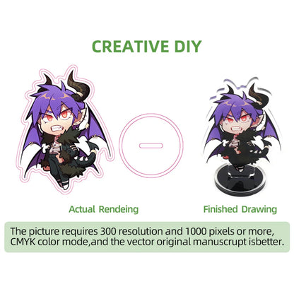 Personalized Anime Character Cartoon Acrylic Stand Custom Transparent Printing Souvenir Birthday Gift Pet Cat Dog Keychain - ZOOMNSTORE