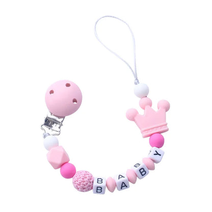 Personalized Baby Pacifier Clip - Custom Name Silicone Holder & Teether Chain Gift - ZOOMNSTORE