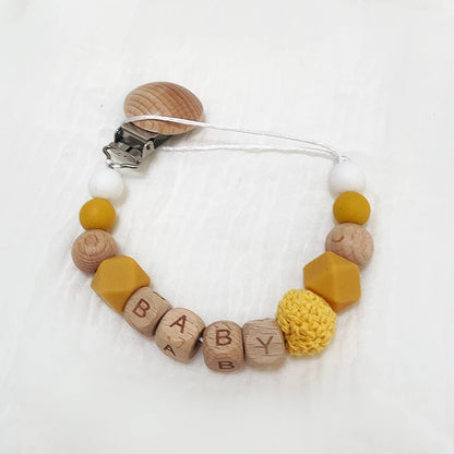 Personalized Baby Pacifier Clip - Custom Name Silicone Holder & Teether Chain Gift - ZOOMNSTORE