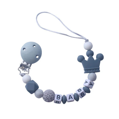 Personalized Baby Pacifier Clip - Custom Name Silicone Holder & Teether Chain Gift - ZOOMNSTORE