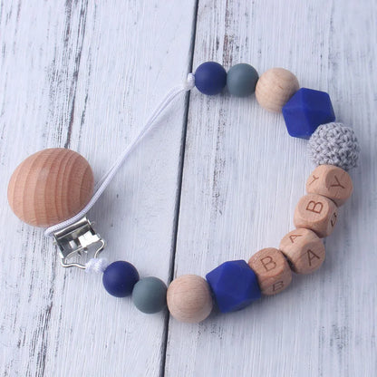 Personalized Baby Pacifier Clip - Custom Name Silicone Holder & Teether Chain Gift - ZOOMNSTORE