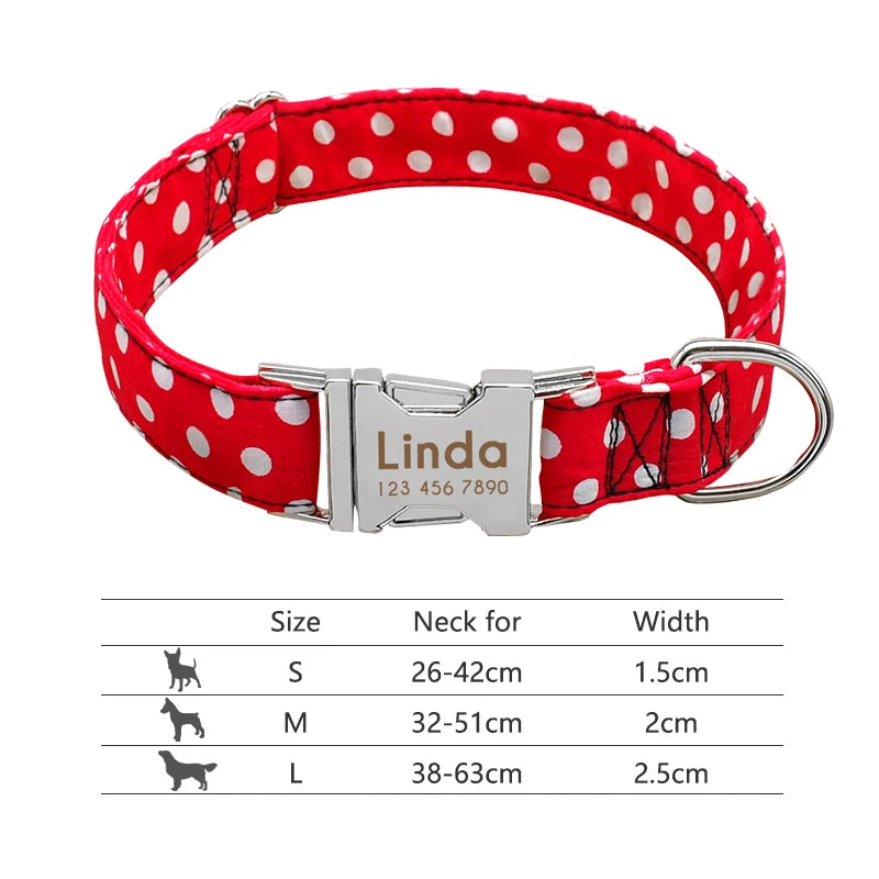 Personalized Reflective Nylon Dog Collar with Engraved ID Tag for Small to Large Dogs - ZOOMNSTORE