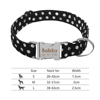 Personalized Reflective Nylon Dog Collar with Engraved ID Tag for Small to Large Dogs - ZOOMNSTORE
