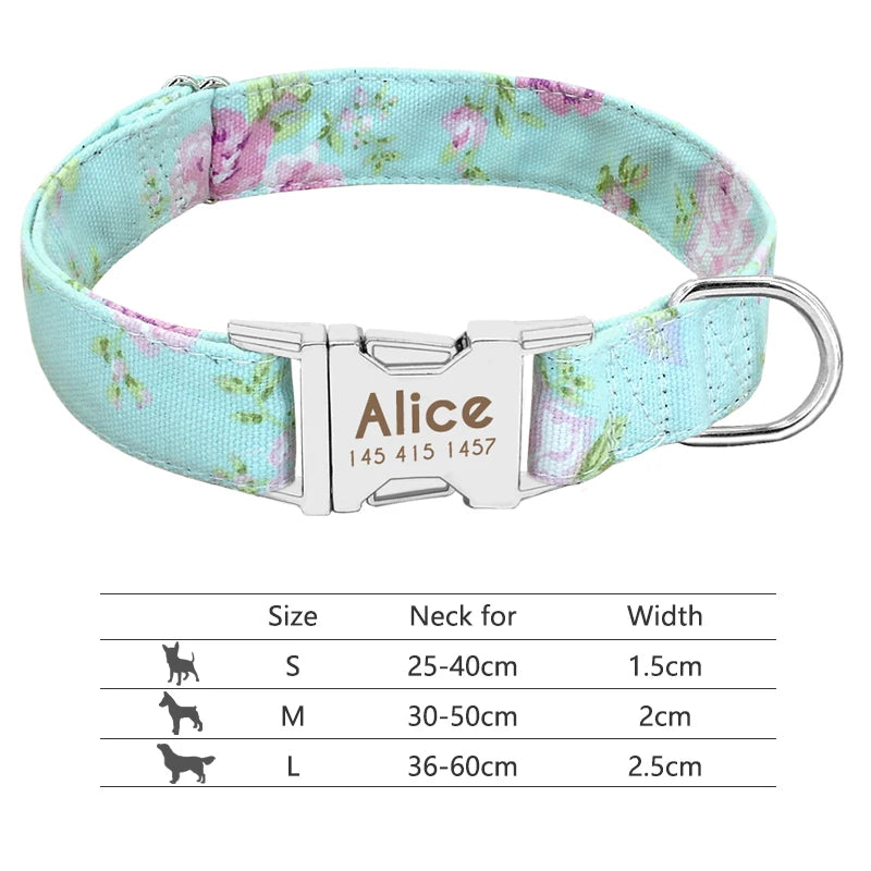 Personalized Reflective Nylon Dog Collar with Engraved ID Tag for Small to Large Dogs - ZOOMNSTORE