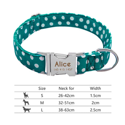 Personalized Reflective Nylon Dog Collar with Engraved ID Tag for Small to Large Dogs - ZOOMNSTORE