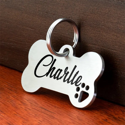 Personalized Stainless Steel Dog ID Tag - Customized Pet Name Tag - ZOOMNSTORE