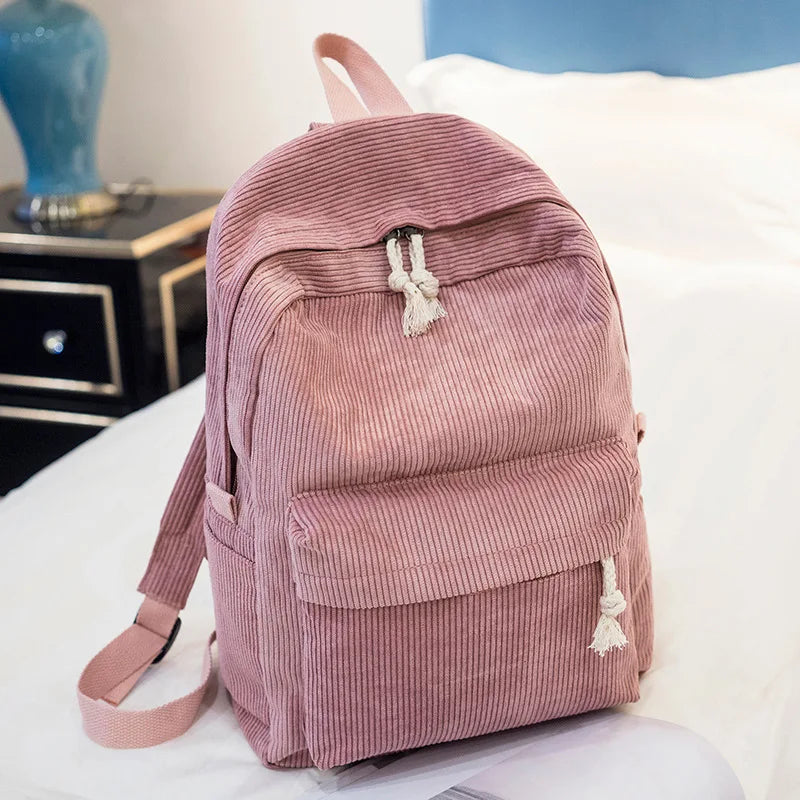 Personalized Embroidered Corduroy Kids Backpack - Back to School Name Bag - ZOOMNSTORE
