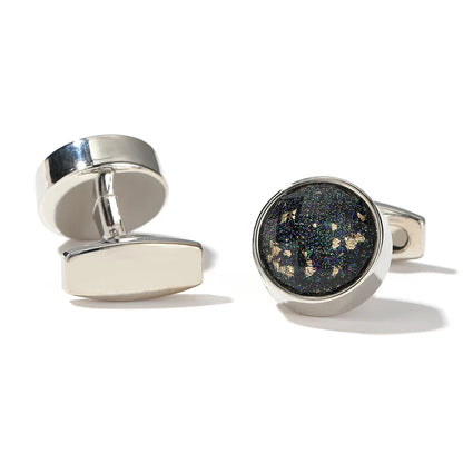 Personalized Gold Cufflinks - Round Tuxedo Formal Shirt Accessories for Men - ZOOMNSTORE