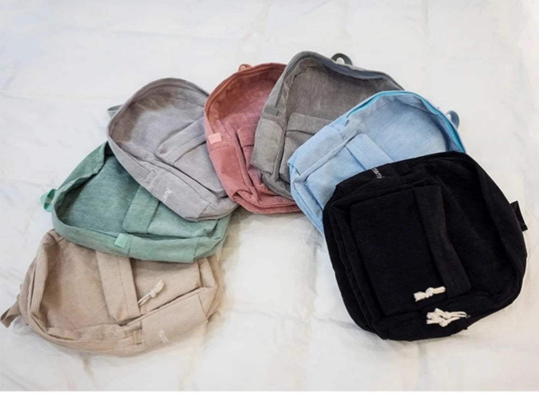 Personalized Embroidered Corduroy Kids Backpack - Back to School Name Bag - ZOOMNSTORE