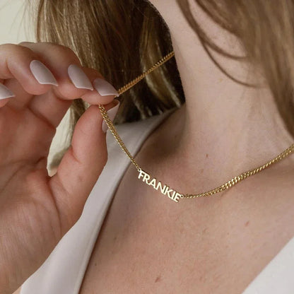 Personalized Name Necklace - Custom Pendant & 5mm Cuban Link Chain Gold Jewelry Gift - ZOOMNSTORE