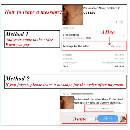 Personalized Name Necklace - Custom Pendant & 5mm Cuban Link Chain Gold Jewelry Gift - ZOOMNSTORE