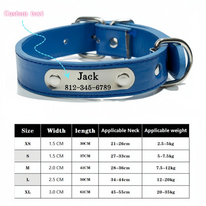 Personalized PU Leather Dog Collar with ID Tag - Anti-Lost for Small Medium Large Dogs  Cats - ZOOMNSTORE