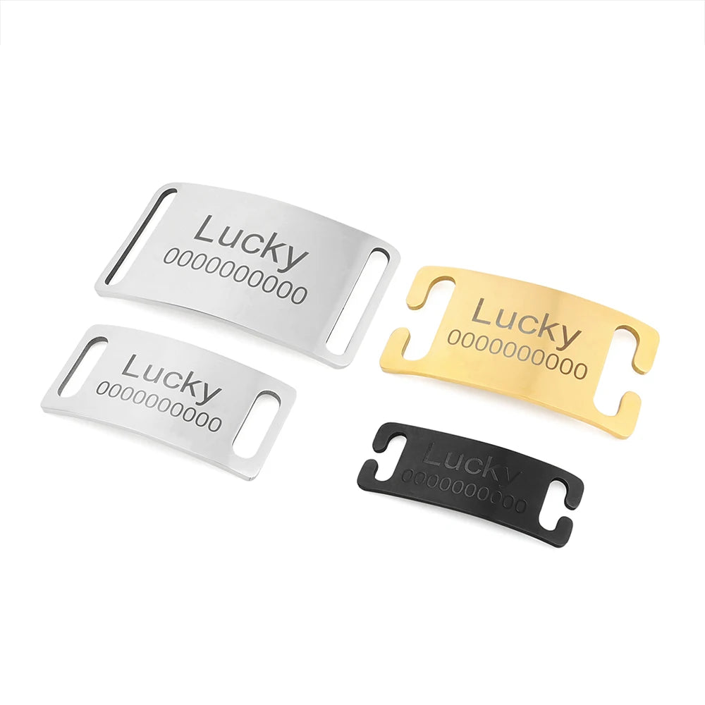 Personalized Pet Collar with Engraved ID Tag - Custom Cat Dog Accessory in Black Silver Gold - ZOOMNSTORE
