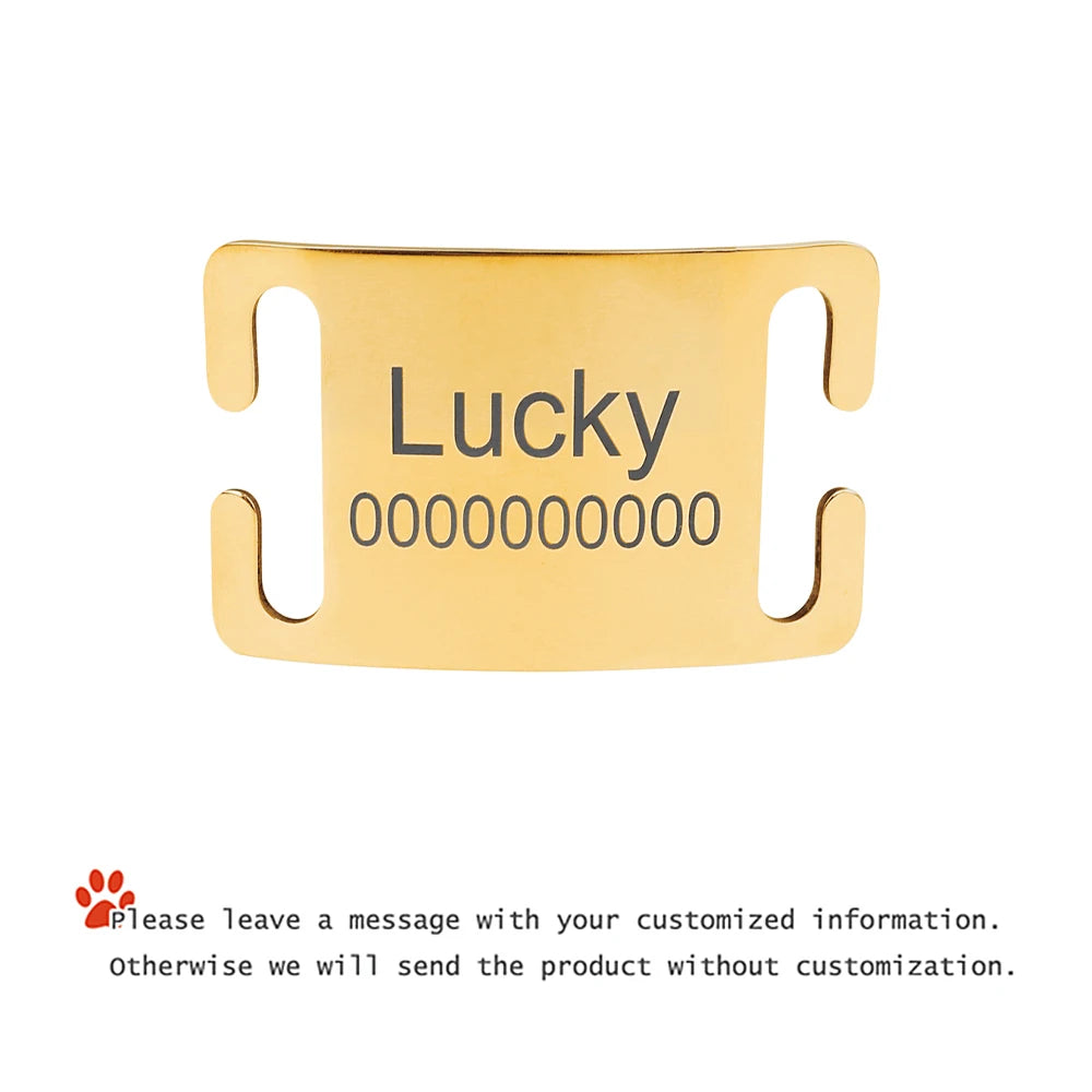 Personalized Pet Collar with Engraved ID Tag - Custom Cat Dog Accessory in Black Silver Gold - ZOOMNSTORE