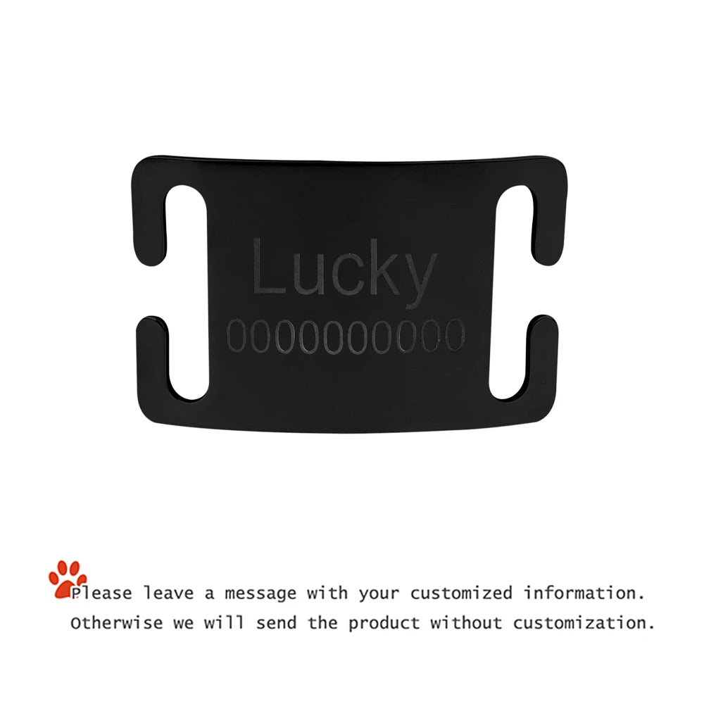 Personalized Pet Collar with Engraved ID Tag - Custom Cat Dog Accessory in Black Silver Gold - ZOOMNSTORE