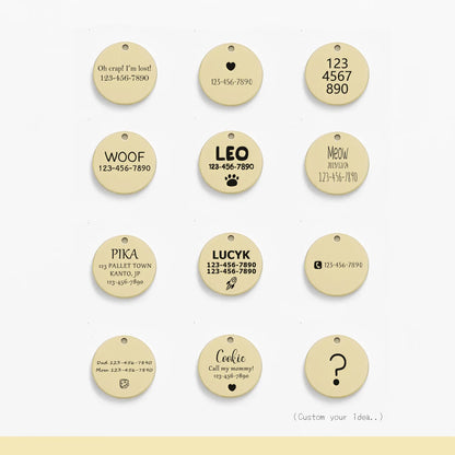 Personalized Pet ID Tag - Custom Engraved Metal Charm with Cute Symbols - ZOOMNSTORE