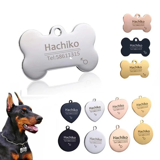 Personalized Pet ID Tag - Engraved Dog Cat Collar Charm - ZOOMNSTORE