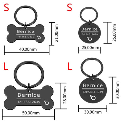 Personalized Pet ID Tag - Engraved Dog Cat Collar Charm - ZOOMNSTORE