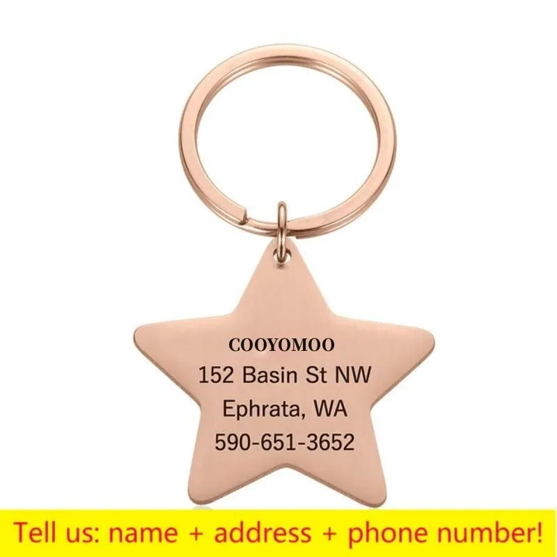 Personalized Pet ID Tag - Engraved Dog Cat Collar Charm - ZOOMNSTORE