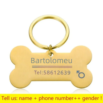 Personalized Pet ID Tag - Engraved Dog Cat Collar Charm - ZOOMNSTORE
