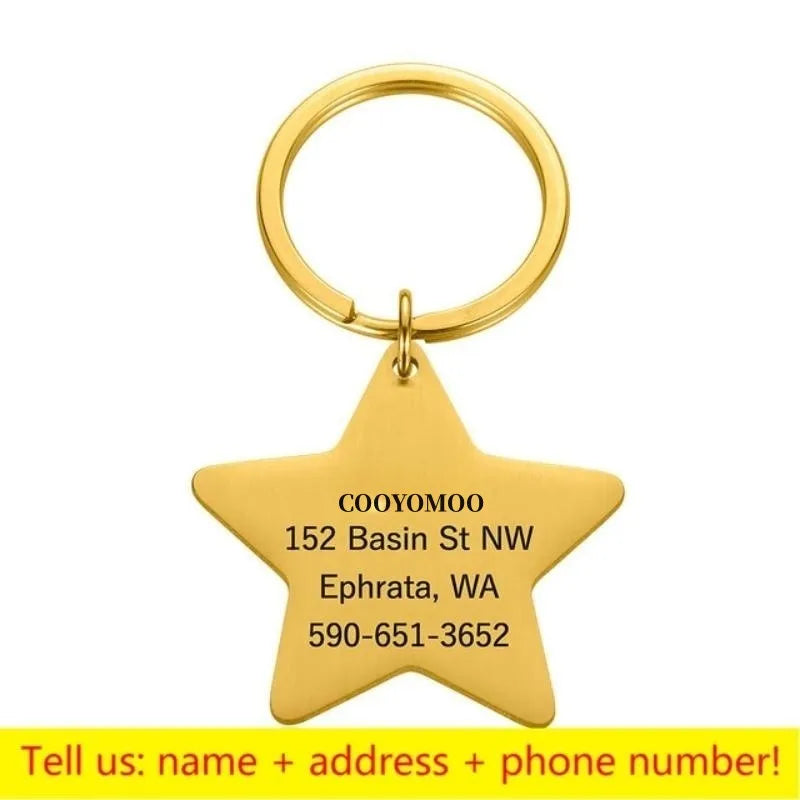Personalized Pet ID Tag - Engraved Dog Cat Collar Charm - ZOOMNSTORE