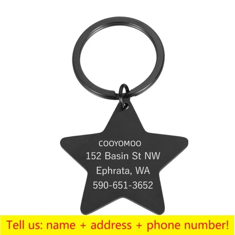 Personalized Pet ID Tag - Engraved Dog Cat Collar Charm - ZOOMNSTORE