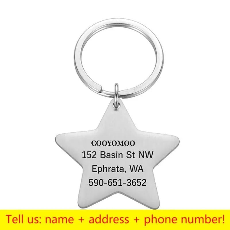 Personalized Pet ID Tag - Engraved Dog Cat Collar Charm - ZOOMNSTORE