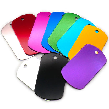 Personalized Aluminum Pet ID Tags - Custom Engravable Name Plates 100pcs - ZOOMNSTORE