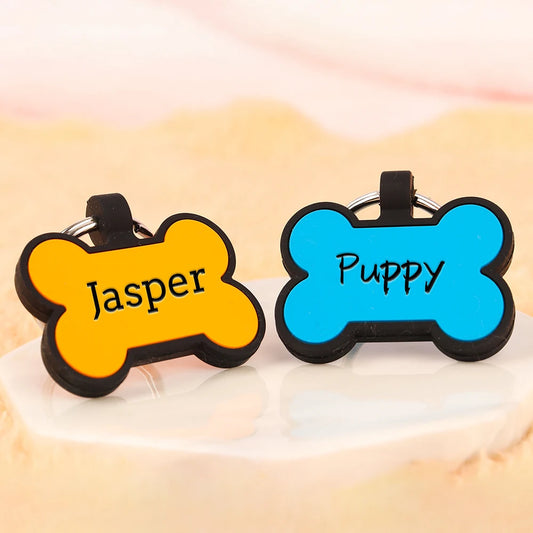 Personalized Silicone Dog Tag - Engraved Pet ID Card for Dogs and Puppies - ZOOMNSTORE