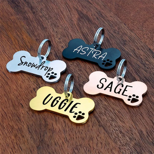 Personalized Stainless Steel Dog ID Tag - Customized Pet Name Tag - ZOOMNSTORE
