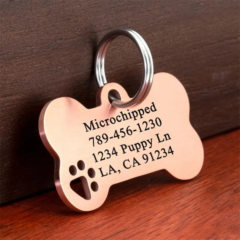 Personalized Stainless Steel Dog ID Tag - Customized Pet Name Tag - ZOOMNSTORE