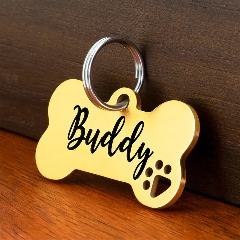 Personalized Stainless Steel Dog ID Tag - Customized Pet Name Tag - ZOOMNSTORE