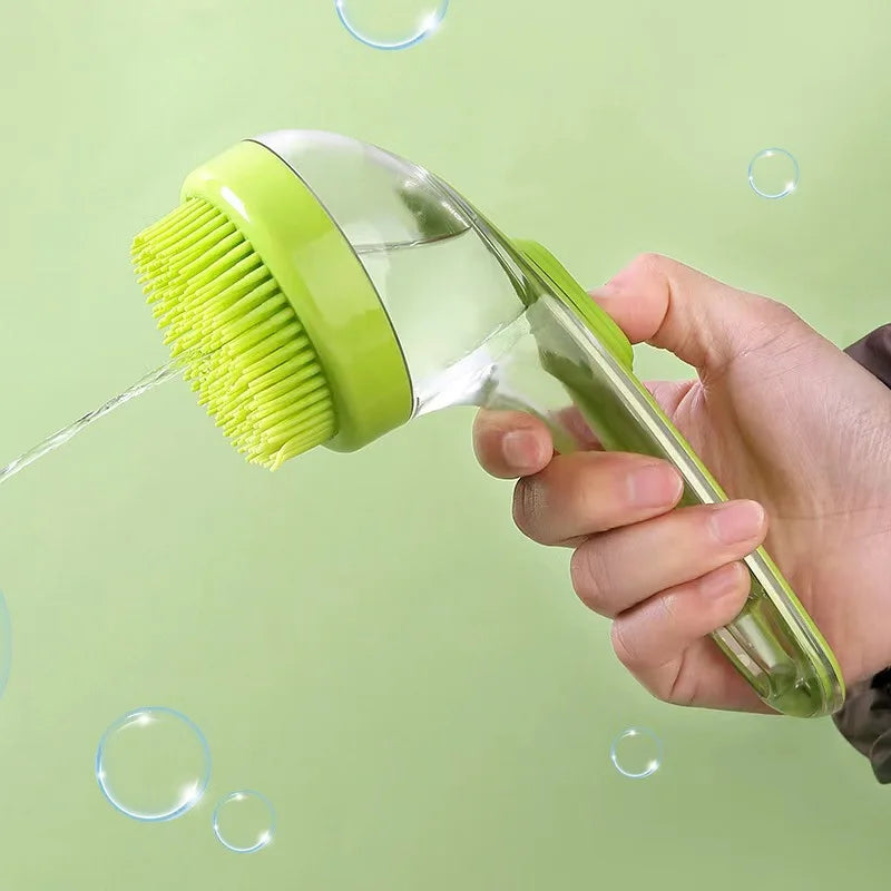 Pet Bath Brush – Silicone Dog Grooming Tool With Shampoo Dispenser & Soft Bristles - ZOOMNSTORE