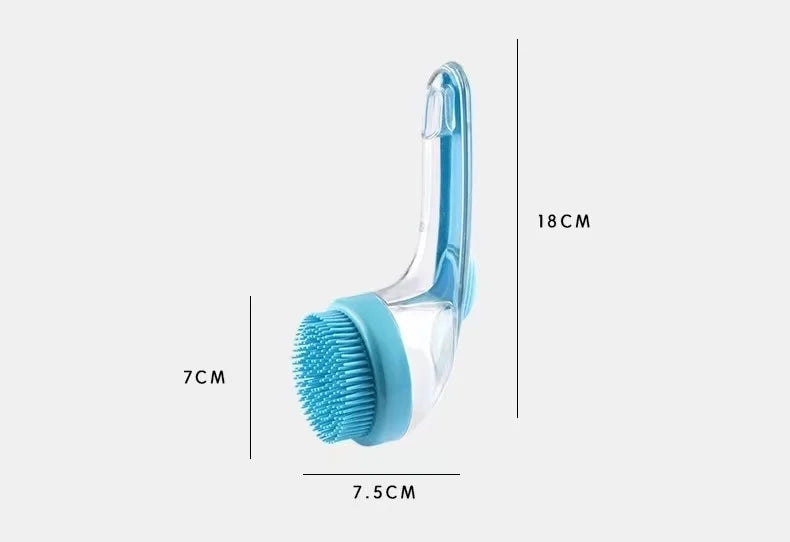 Pet Bath Brush – Silicone Dog Grooming Tool With Shampoo Dispenser & Soft Bristles - ZOOMNSTORE