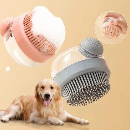 Pet Bath Brush – Soft Silicone Dog Grooming Brush With Shampoo Dispenser & Massage - ZOOMNSTORE