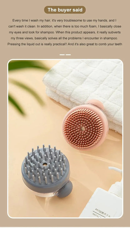 Pet Bath Brush – Soft Silicone Dog Grooming Brush With Shampoo Dispenser & Massage - ZOOMNSTORE