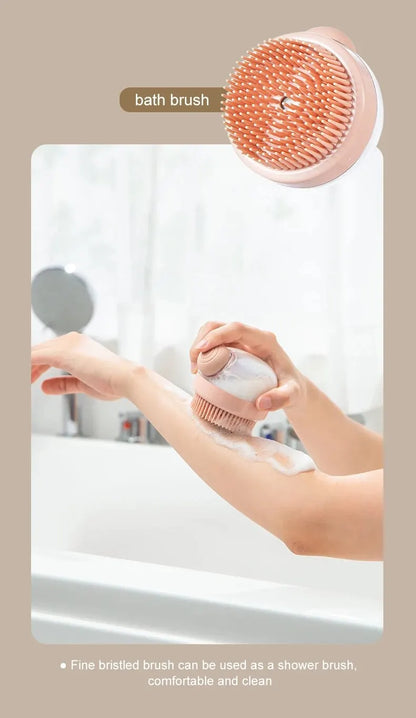 Pet Bath Brush – Soft Silicone Dog Grooming Brush With Shampoo Dispenser & Massage - ZOOMNSTORE