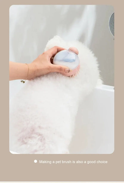 Pet Bath Brush – Soft Silicone Dog Grooming Brush With Shampoo Dispenser & Massage - ZOOMNSTORE