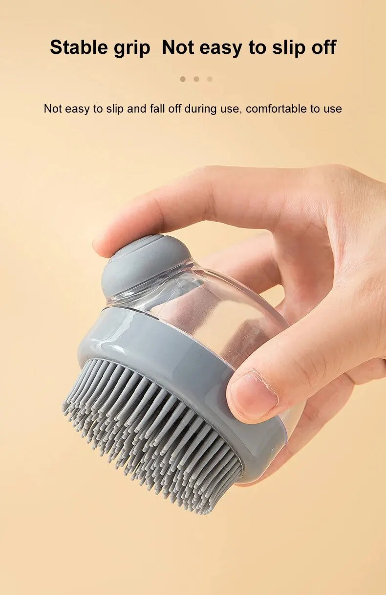 Pet Bath Brush – Soft Silicone Dog Grooming Brush With Shampoo Dispenser & Massage - ZOOMNSTORE