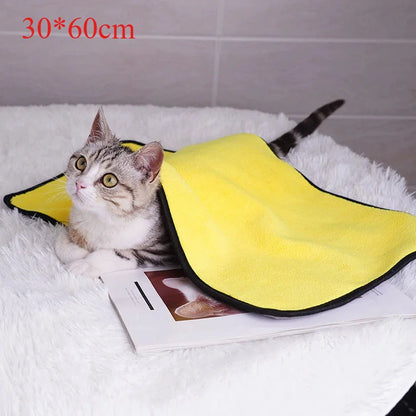 Pet Bath Towel – Large Absorbent Dog Drying Towel with Soft Coral Velvet - ZOOMNSTORE