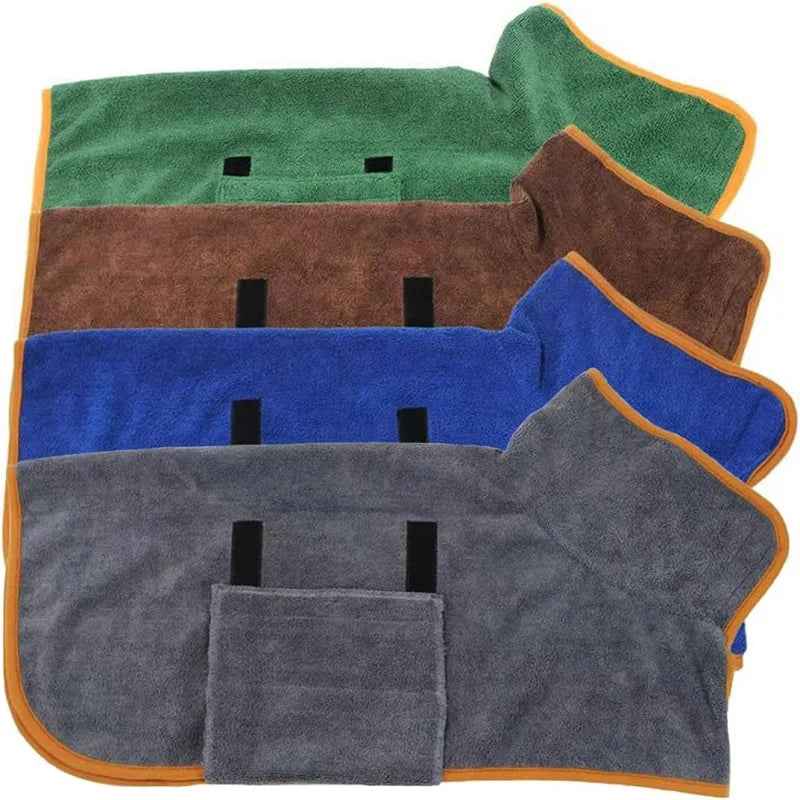 Pet Bathrobe - Highly Absorbent Dog Drying Coat Quick Dry Adjustable Robe - ZOOMNSTORE