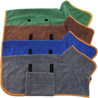 Pet Bathrobe - Highly Absorbent Dog Drying Coat Quick Dry Adjustable Robe - ZOOMNSTORE
