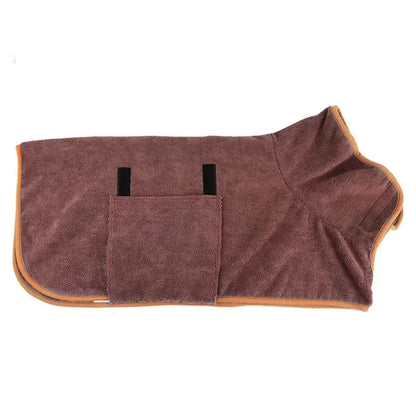 Pet Bathrobe - Highly Absorbent Dog Drying Coat Quick Dry Adjustable Robe - ZOOMNSTORE