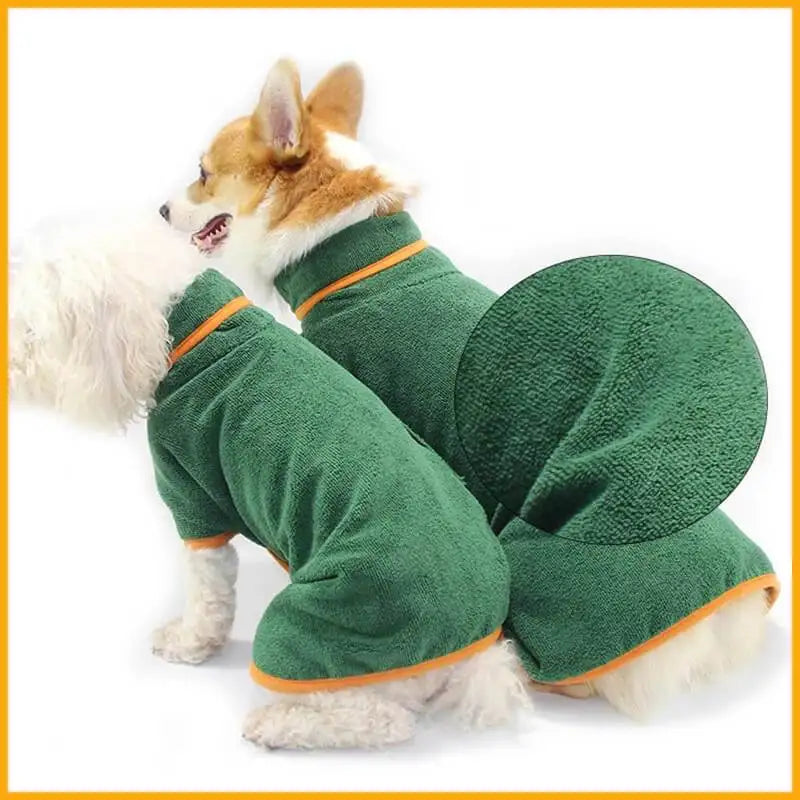 Pet Bathrobe Towel - Fast Drying Microfiber Dog Robe | Adjustable Absorbent Coat - ZOOMNSTORE