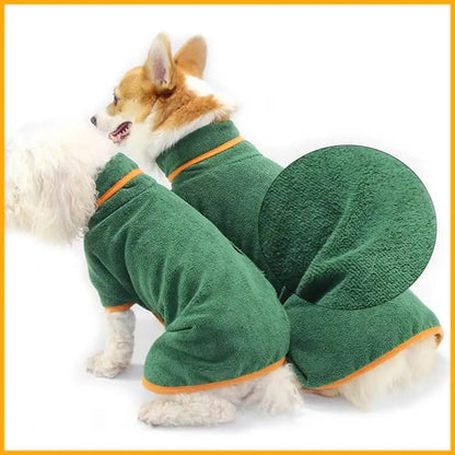 Pet Bathrobe Towel - Fast Drying Microfiber Dog Robe | Adjustable Absorbent Coat - ZOOMNSTORE