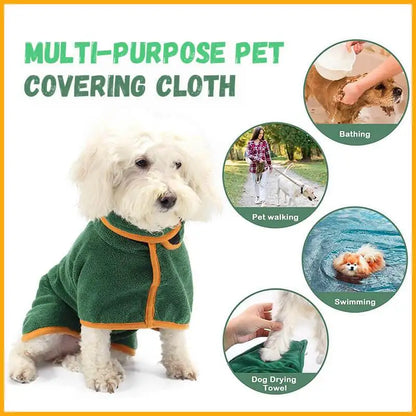 Pet Bathrobe Towel - Fast Drying Microfiber Dog Robe | Adjustable Absorbent Coat - ZOOMNSTORE
