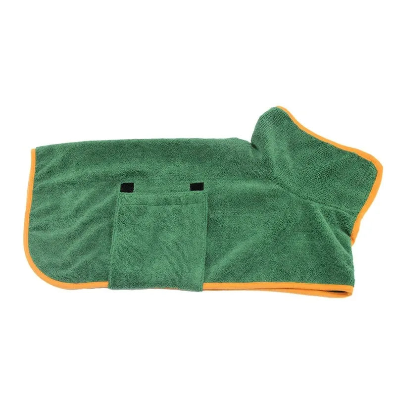Pet Bathrobe Towel - Fast Drying Microfiber Dog Robe | Adjustable Absorbent Coat - ZOOMNSTORE